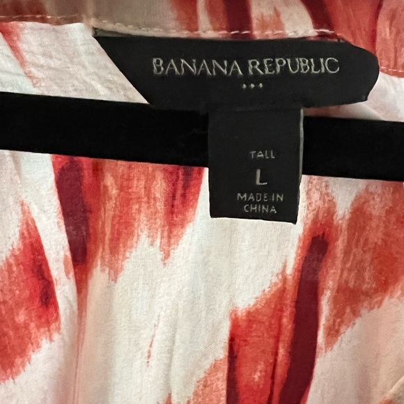 Banana Republic Tiered 3/4 Sleeve Mini Dress Womens Large  In Dune Red - Picture 2 of 3